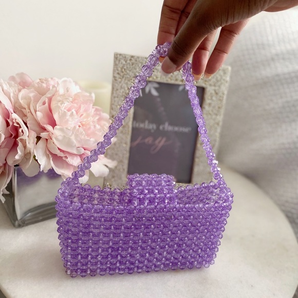 Adorable Purple Beaded Purse - Picture 2 of 7
